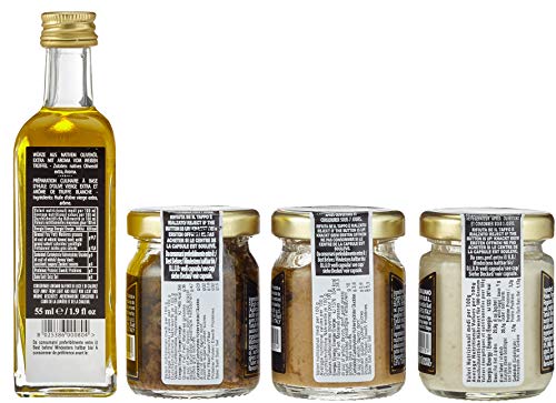 Geschenkset Trüffel to go von Giuliano Tartufi mit Trüffelöl und drei verschiedenen Trüffelcremes