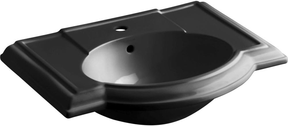 K-2295-1-7 Devonshire Bathroom Sink Basin with Single-Hole Faucet Drilling, Black Black