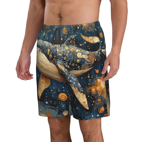 Men's Swim Trunks Bathing Suit Quick Dry Beach Board Shorts - Whale Art2