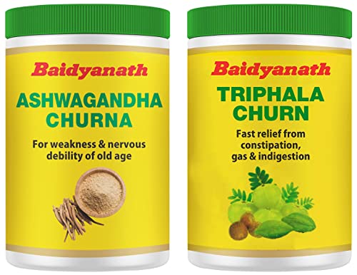 Baidyanath Ashwagandha Churna Helps Boost Energy 100g (Pack of 2) & Baidyanath Triphala Churna Quick Relief from Digestive Distress240g (Pack of 2) Baidyanath Ashwagandha Churna Helps Boost Energy 100g (Pack of 2) & Baidyanath Triphala Churna Quick Relief from Digestive Distress240g (Pack of 2)