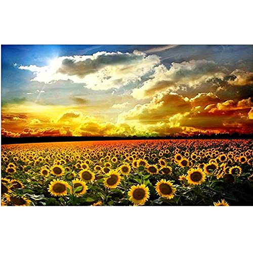 Peinture Diamant 5D Tournesol Premium Kit Mosaïque Cristaux Strass 40x120cm