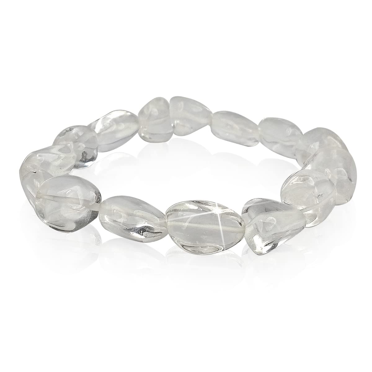 Reiki Crystal Products Natural Sphatik Clear Quartz Bracelet Crystal Stone Tumble Bracelet for Reiki Healing and Crystal Healing (Color : Clear) (B07B9249YG) Amazon Price History, Amazon Price Tracker