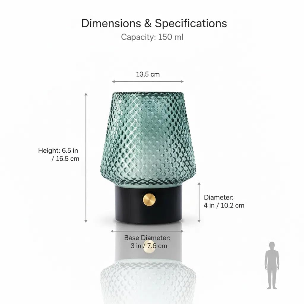 MULIN Diffusore di Oli Essenziali in Vetro, 100ML Diffusore Aromaterapia ad Ultrasuoni Ultra Silenzioso, 7 Colori LED, Senza BPA, Profumatore Ambiente per Relax e Benessere