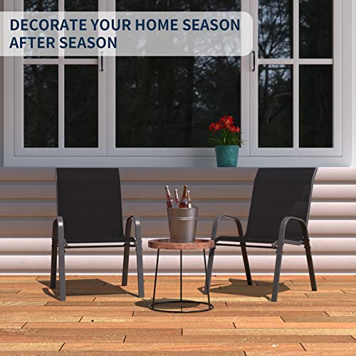 Amopatio Patio Chairs Set Of 2, Outdoor Stackable Dining Chairs For All Weather, Breathable Garden Outdoor Furniture For Backyard Deck, Black #TOP5