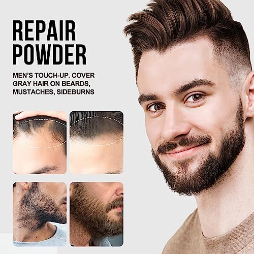 Root Touch Up Powder -Hairline Shadow Powder-Temporary Concealing Powder For Grey- Waterproof, Sweatproof With Brush-Conceals Hair Loss Thin Hair Cover Powder For Women & Men (Black) #TOP3