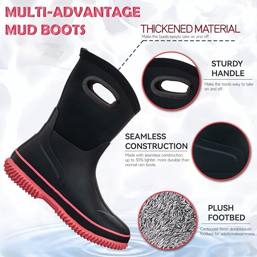 Image of Hbxooxts Women Mud Boots Waterproof Garden Shoes, Anti-Slip Rubber Rain Boots for Women, Outdoor Work and Farming with Easy-Clean Design