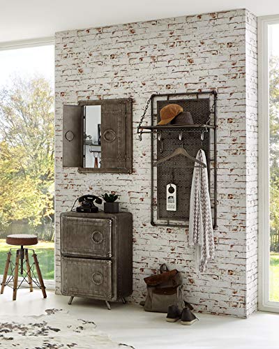 Garderobe murale anthracite HAKU en métal style industriel de dimensions 60x120 cm - 6