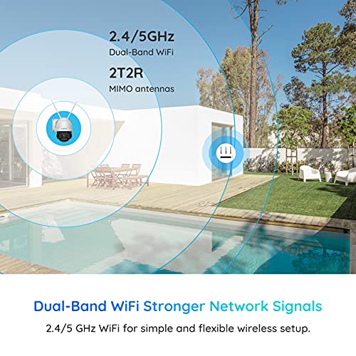 Reolink Ptz Cameras For Home Security, 5Mp Outdoor Security Camera System, Auto Tracking, 5X Optical Zoom, Ai Motion Detection, 2.4/5Ghz Wifi, Color Night Vision, Spotlights, Rlc-523Wa #TOP5