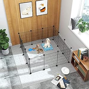 CAHOME-Pet-Playpen-Small-Animals-Supplies-12-Panels-Exercise-Playpens-Cage-C-Grids-Portable-Yard-Fence-Indoor-Ideal-for-Guinea-Pigs-Puppy-Pet-Products-DIY-Metal-Playpens-12--15-Black - Cucciolini Doodles   CAHOME-Pet-Playpen-Small-Animals-Supplies-12-Panels-Exercise-Playpens-Cage-C-Grids-Portable-Yard-Fence-Indoor-Ideal-for-Guinea-Pigs-Puppy-Pet-Products-DIY-Metal-Playpens-12--15-Black