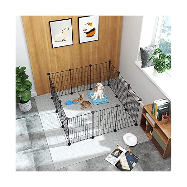 CAHOME-Pet-Playpen-Small-Animals-Supplies-12-Panels-Exercise-Playpens-Cage-C-Grids-Portable-Yard-Fence-Indoor-Ideal-for-Guinea-Pigs-Puppy-Pet-Products-DIY-Metal-Yard-Fence-12–15-Black CAHOME-Pet-Playpen-Small-Animals-Supplies-12-Panels-Exercise-Playpens-Cage-C-Grids-Portable-Yard-Fence-Indoor-Ideal-for-Guinea-Pigs-Puppy-Pet-Products-DIY-Metal-Yard-Fence-12–15-Black