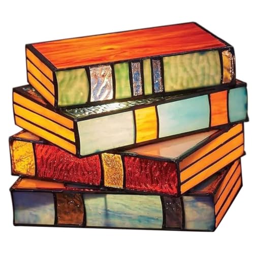 NUOBESTY Lámpara de escritorio retro lámpara de mesa lámparas de dormitorio para mesita de noche Lámpara de libros apilados para el hogar. lámpara de libro retro luz de estudio plastico pvc