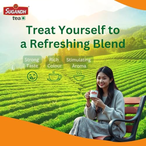 Image of Sugandh Tea 1 KG Premium Gold Tea Pack of 1 CTC Processing Strong and Rich in Taste Aromatic Flavor 100% Natural Ingredients Kadak Premium Chai