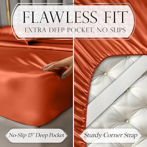 Image of DECOLURE Satin Sheets Full Size | Softer Than Silk | Luxury 4 Pc Bed Set