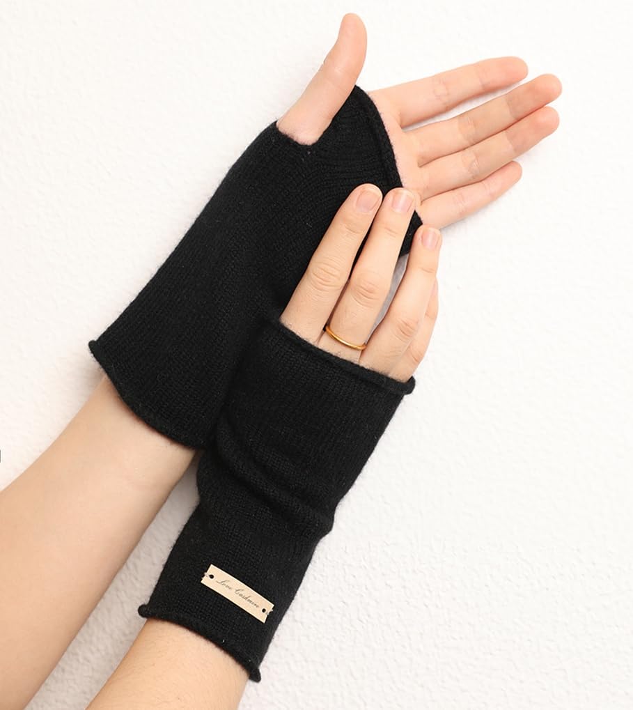 Set Guanti Cashmere Touchscreen Da Donna in Cachemire 2 Pezzi Manicotti E Scaldabraccia