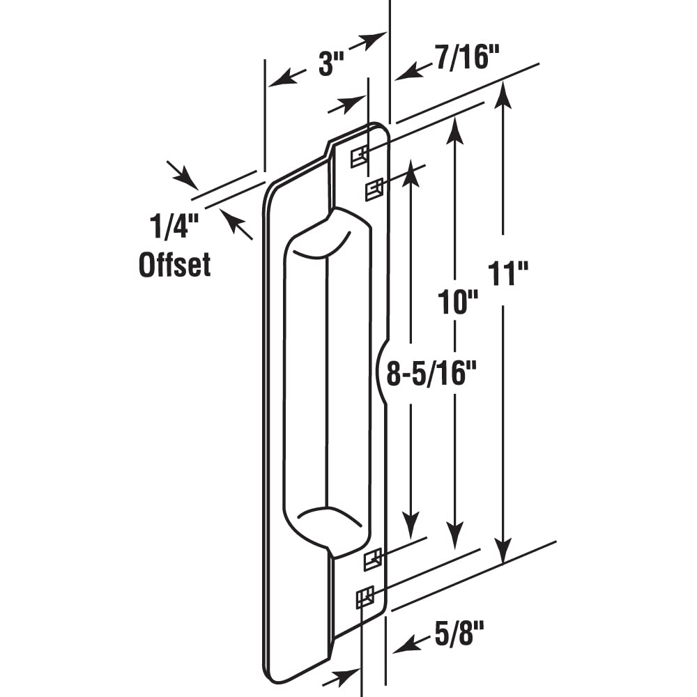 PRIME-LINE U 9504 Latch Shield Guard, Bronze, 3 in. x 11 in - Image 2