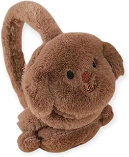 دفاية دمية كلب قطيفة لطيفة للأطفال، دفاية أذن ناعمة، متعددة الألوان (بينك، بيج، بني , رمادي , سيموني),