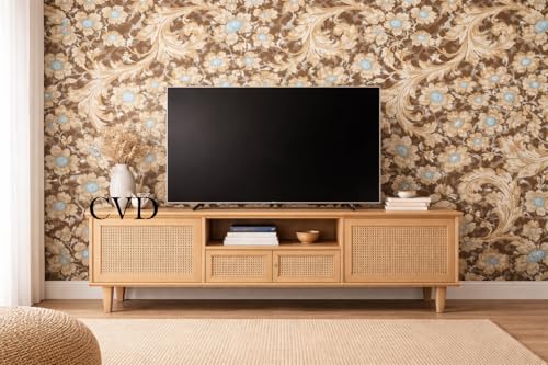 Image of CVD 3D Brown Cream Wallpaper | Peel & Stick Self Adhesive Wallpaper | Waterproof & Removable | Home Decor for Bedroom, Living Room & TV Wall (70 x 70 cm, Approx. 5.8 Sq. Feet, 1 Piece)