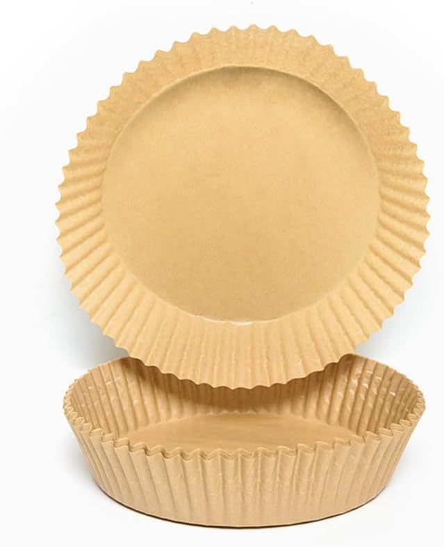 Disposable round air Fryer liner for 5-8 quart baskets, non-bleached food grade parchment liner Non-stick parchment liner for air fryers and baking cooking -100 pieces