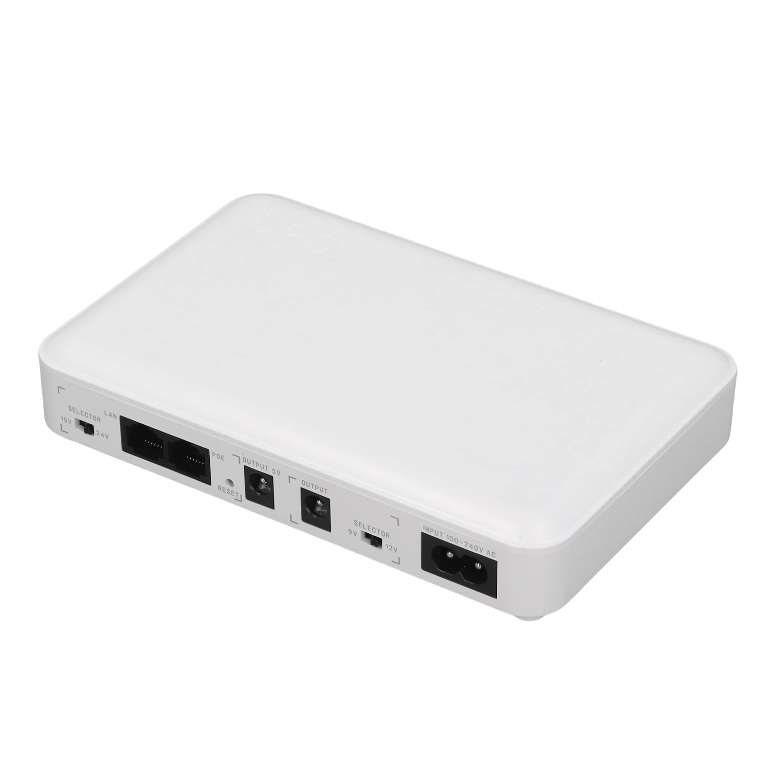 Kavolet Mini UPS con Batería de Respaldo USB, Mini UPS Pequeño, Fuente de Alimentación Ininterrumpida 8000 MAh, Salida PoE 5 V, 9 V, 12 y 24 con Indicador Inteligente y (Enchufe Europeo)