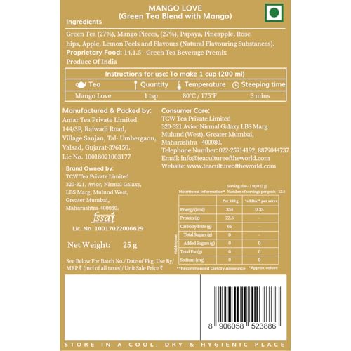 Image of Tea Culture of the World, Tea book | Tea Gift Pack, Festive Gift Pack, Luxury Gift for Any Occasion - 25 Gram (Mango love)