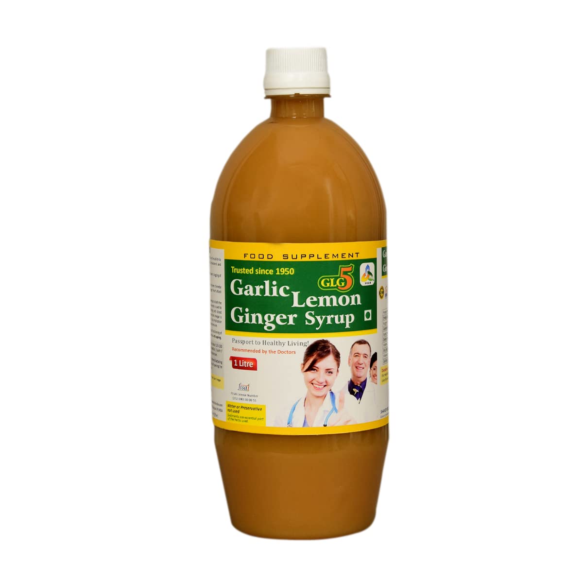 GLG5 Health Syrup 1000ml for Blocked Heart Arteries, Bad Cholesterol, High Blood Pressure, Arthritis, Asthma, Cough & Cold, Acidity, Constipation etc.