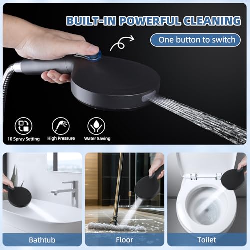 Image of 12 inch Metal Rain Shower Head with Handheld, High-Pressure Showerhead,10-Mode