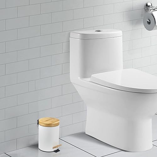 Miniatura 5 de Mini cubo de basura con tapa de cierre suave papelera de baño de 08 galones contenedor de basura con cubo interior para dormitorio oficina acabado