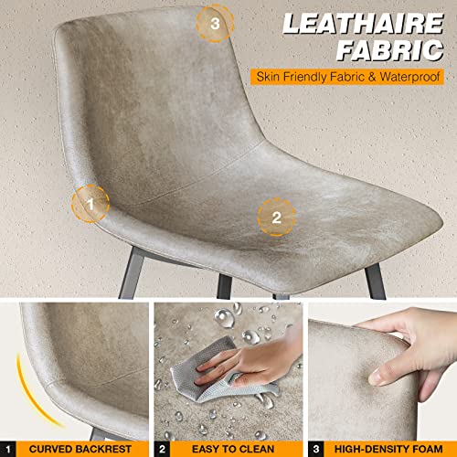 5Rcom 24 Inch Counter Stools Set Of 4, Counter Height Chairs With Back And Footrest For Kitchen Island, Leathaire Urban Armless Barstools For Home Bar Restaurant, Maximum Weight 400 Lbs, Beige #TOP4