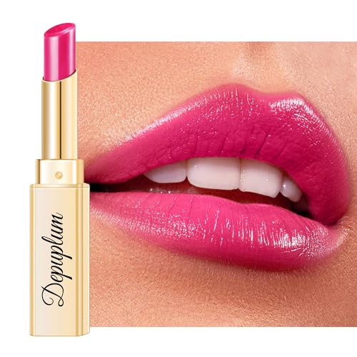 Image of Depuplum Hot Pink Lipstick for Women Moisture Lip Gloss Tinted Lip Balm | Sheer Nourishing Hydrating Glossy Creamy Lipstick Glow Reviver Lip Stick for Dry Lips,DM105 HotPink