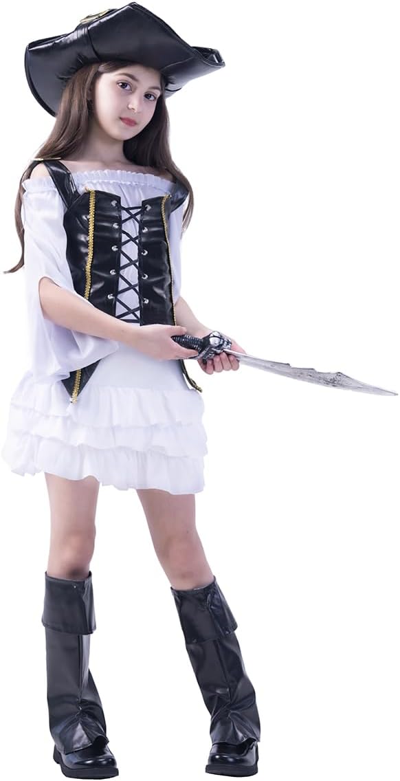 PGOND Cute Pirate Girls Halloween Dress up Costume