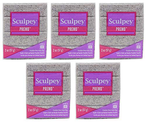 Sculpey Premo Sculpting Compound Oven-Bake Clay - Granite - Great for School and Art Projects  2 Ounce (Pack of 5)