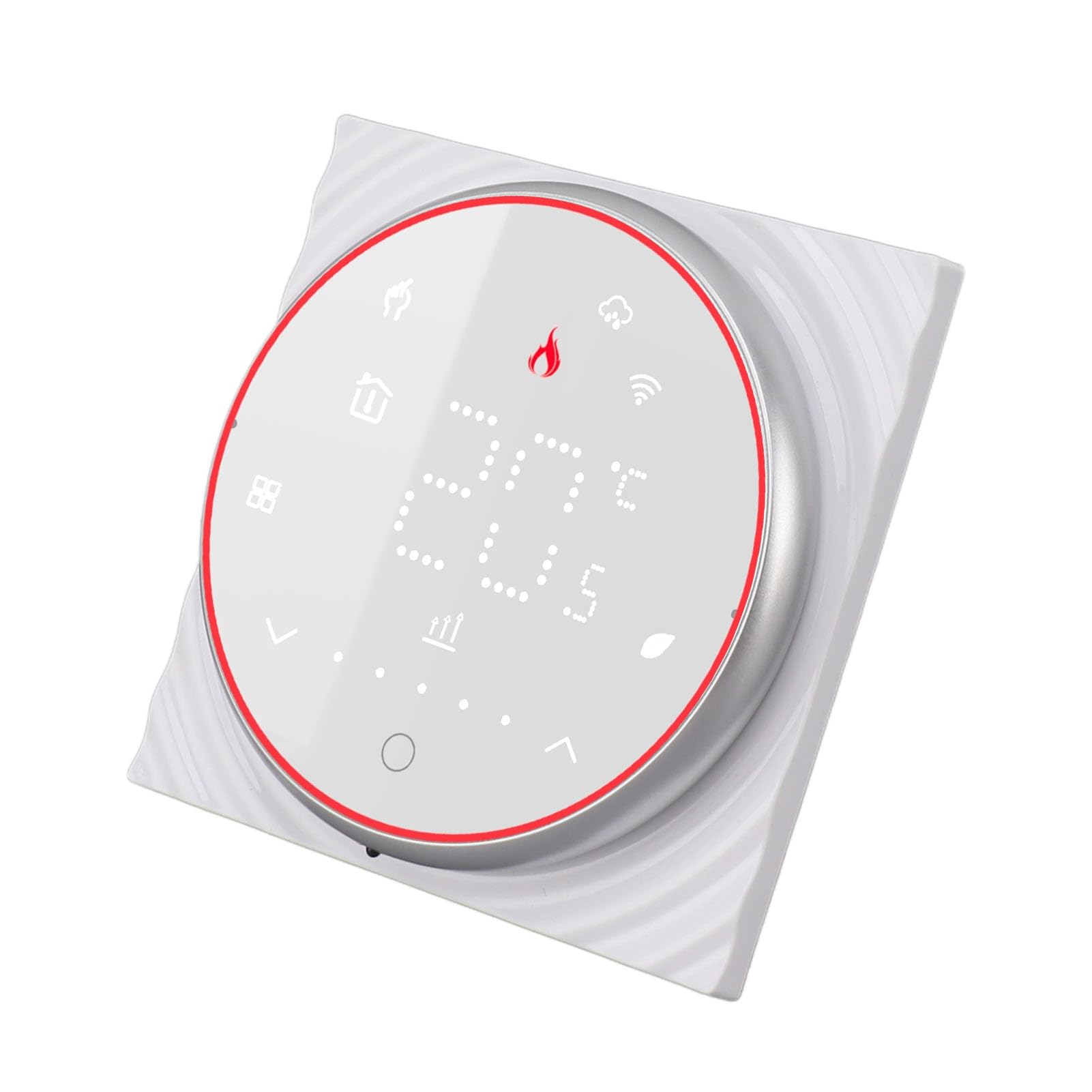KUIDAMOS Termostato Inteligente Control WiFi Programable de Alta Precisión para Calefacción del Hogar y Montaje en Pared de CA 86 Mm 200 G (Blanco)
