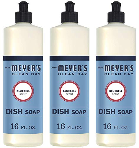 Mrs. Meyerâ€™s Clean Day Liquid Dish Soap, Bluebell Scent, 16 Ounce Bottle, 3 Pack