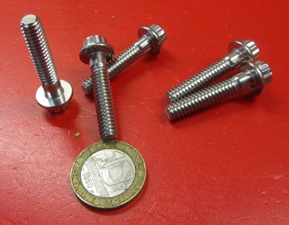 450 Stainless Steel 12 Point PT Bolts 1/4"-20 x 1.25 Length 5 pcs