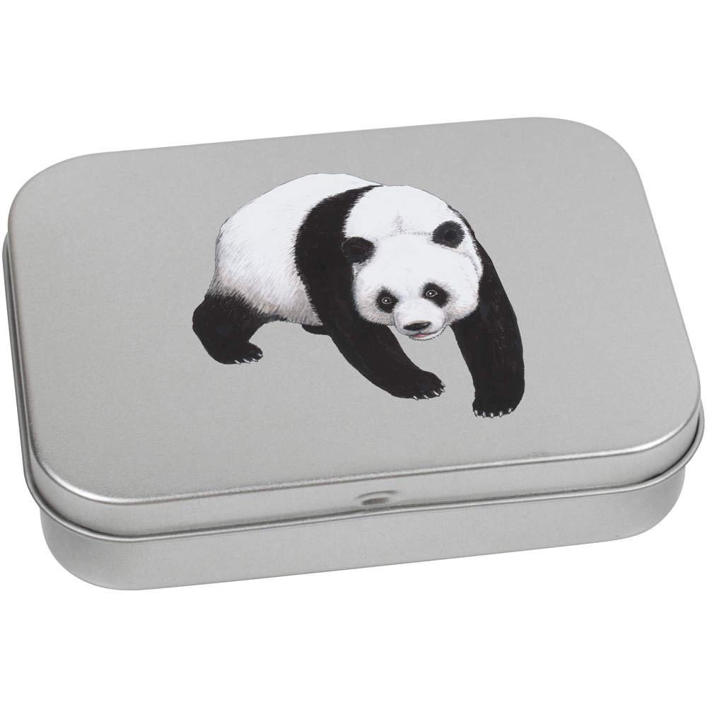Azeeda 110mm 'Walking Panda' Metal Hinged Tin/Storage Box (TT00132500)