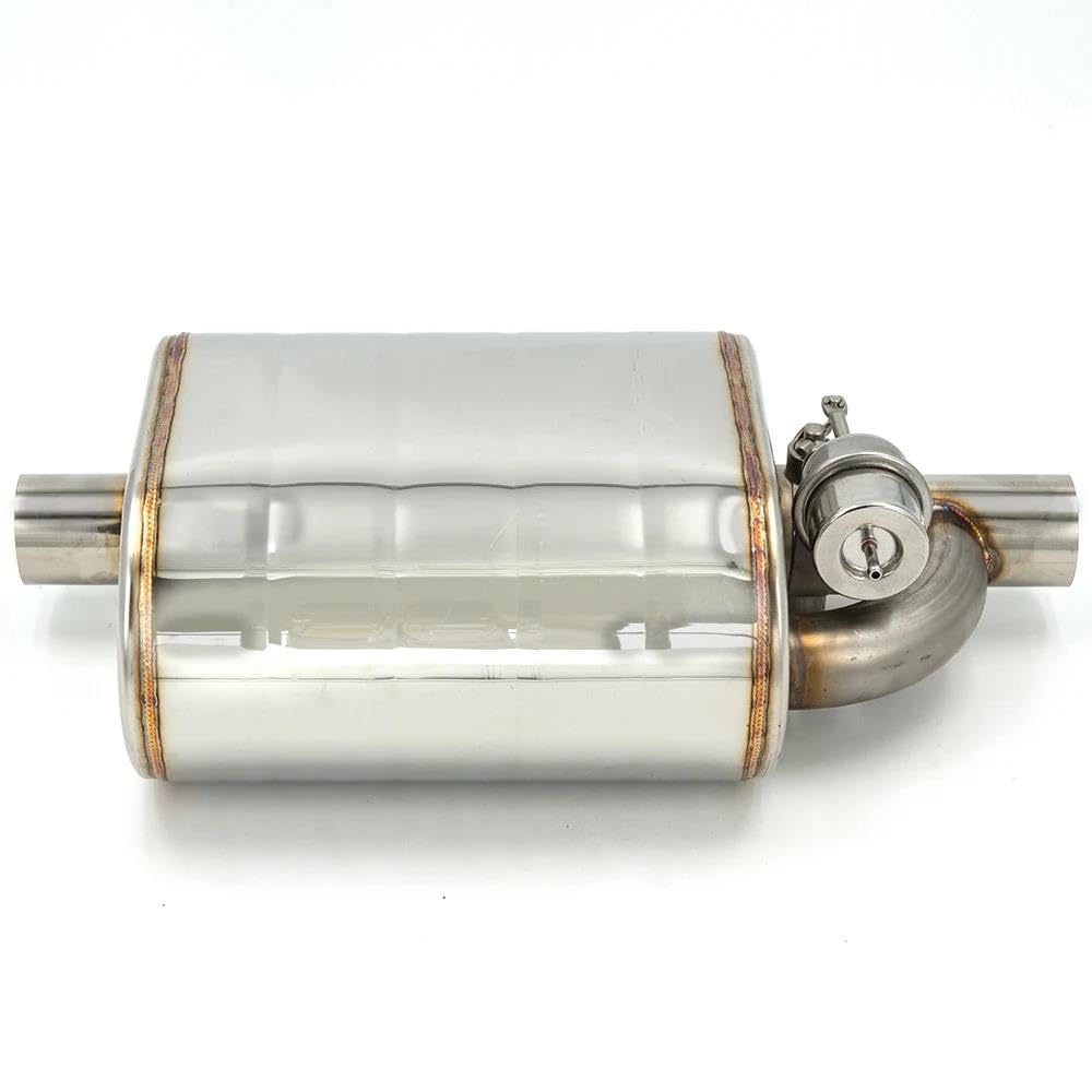 Cola de Escape Kit Tubo Escape con Válvula Vacío Y Control Escape Universal Automóvil Silenciador Variable Acero Inoxidable 51 63 Y 76Mm Control Remoto Tubo de Escape(63MM Muffler Left)