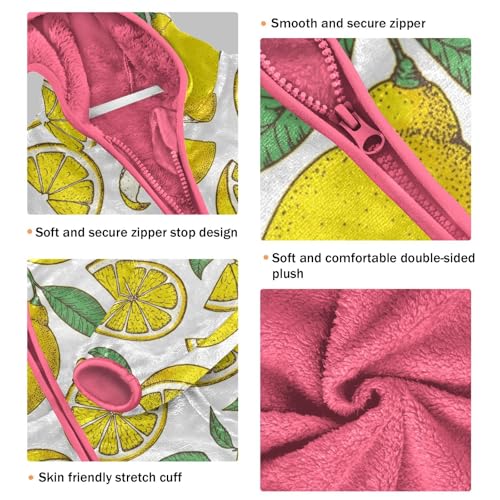 OTVEE Lemon Citrus Fruits Kids Hoodie Jacket Fall Spring Full Zip Warm Outwear Coat3