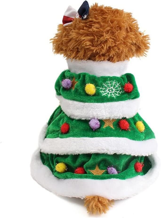 WORDERFUL Dog Winter Clothes Christmas Tree Dog Pet Coat Cute and Warm Dog Costumes (L)