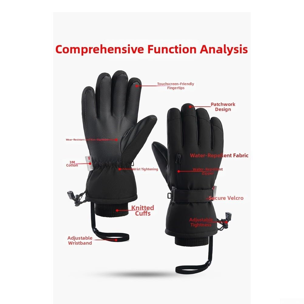 Feegow Guantes de Esquí Impermeables Táctiles Invierno