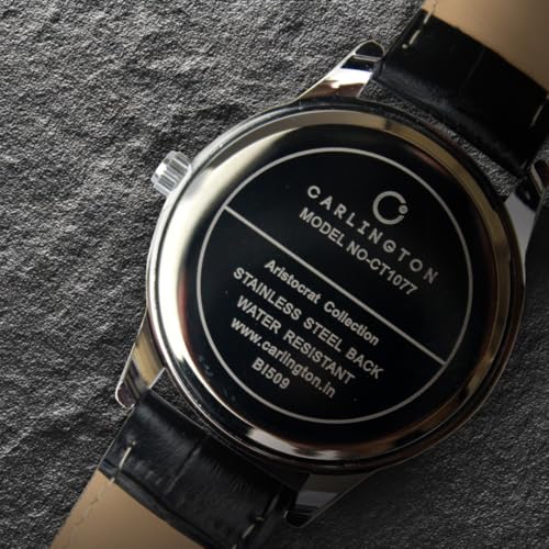 Image of Carlington Aristocrat Series Analog Watches for Men with Premium Leather Strap - CT 1077