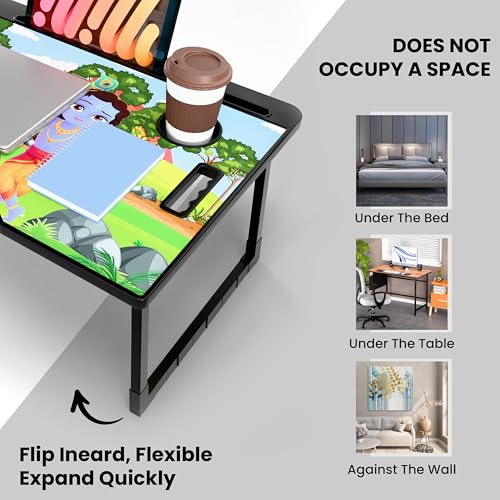 Image of Study Table Bed Table Premium Laptop Table /Foldable and Portable Wooden /Writing Desk for Office /Home /School (CTD BHIM-KRI)