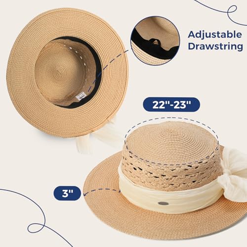 Sombrero de paja con ala ancha ajustable ACUSHLA miniatura 6