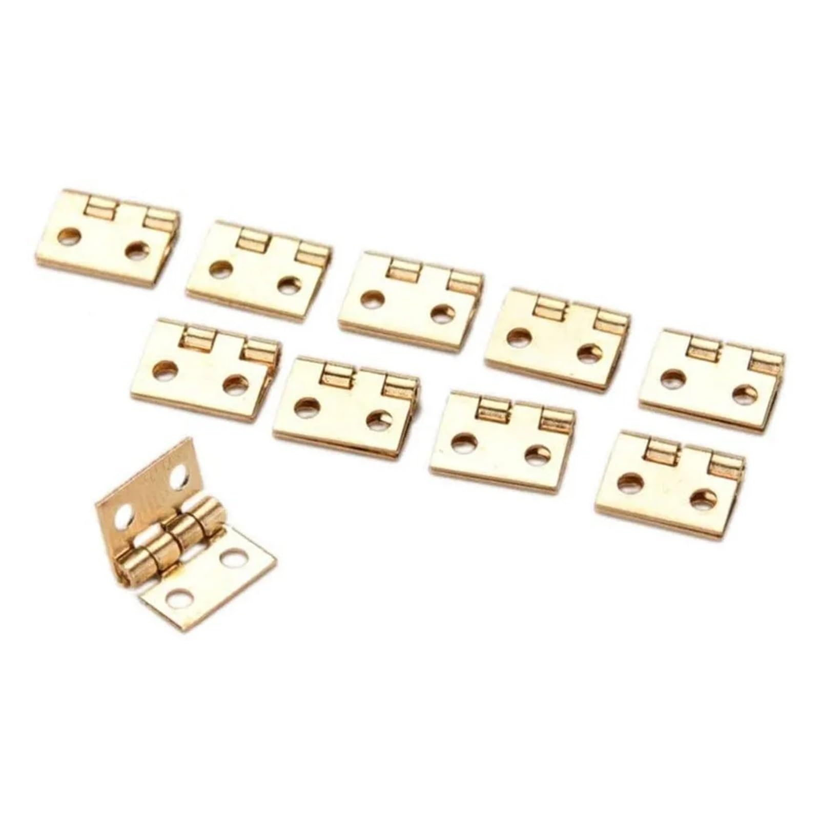 Folding Door Hinge,50pcs Mini Brass for Small Craft Box Hinges Metal Miniature Cabinet Furniture Fittings