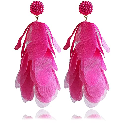 Fiklon Fabric Tassel Earrings for Women Trendy Bohemian Dangle Drop