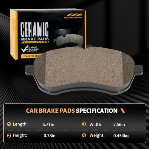 Image of D1340 Front Ceramic Brake Pads Kit Fit For Mercedes-Benz C250 2010-2015, For Mercedes-Benz C300 2008-2012, For SLK250 2012-2015