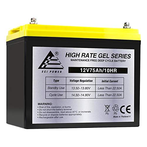 ExpertPower12V 75AH Gel Deep Cycle Battery Replacement for Quantum Q6 Edge HD