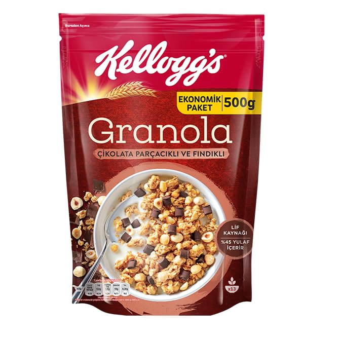 Kellogg's Granola Çikolata Parçacıklı ve Fındıklı 500 G