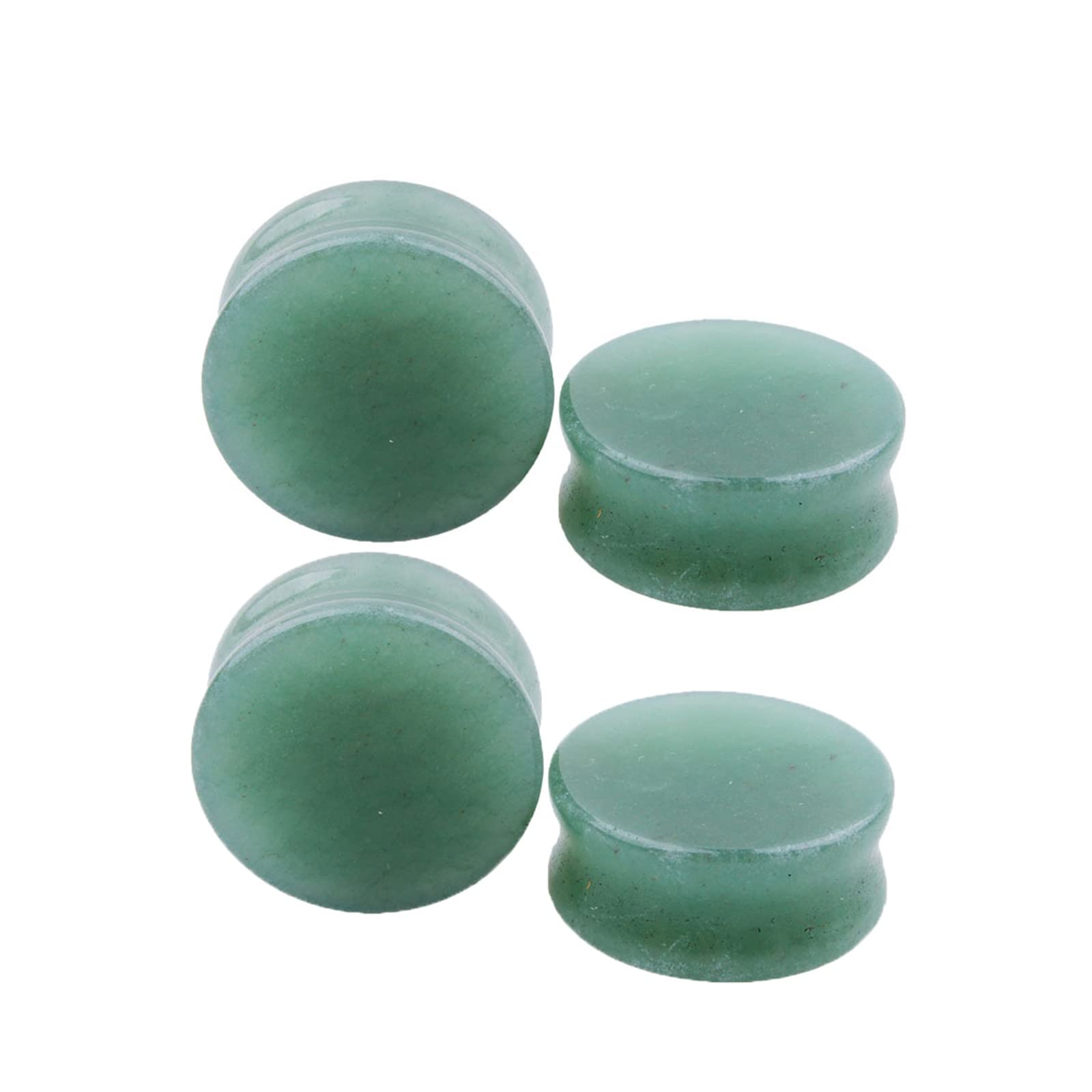 4 Stück Stein-Plugs für Ohren, Tunnel für Frauenohren, Verschiedene Größen, Körperpiercing-Schmuck für Ohren, doppelt ausgestellter grüner Stein