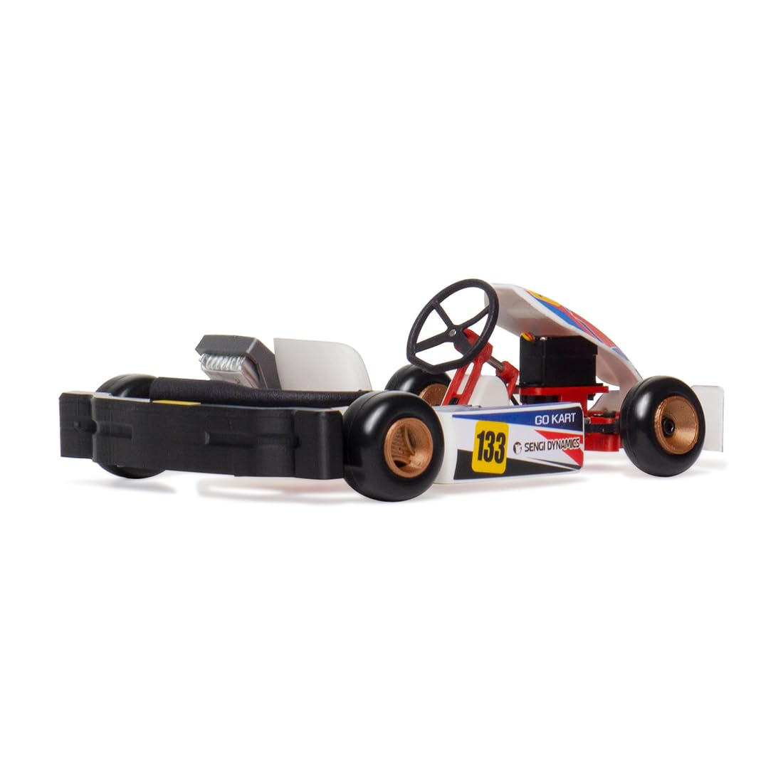 Samochód zdalnie sterowany, kart-80 1/32 skala RC do wyścigów, 2,4 G, 4WD RC, zabawka dla dorosłych (z pilotem zdalnego sterowania, wersja z dwoma bateriami)