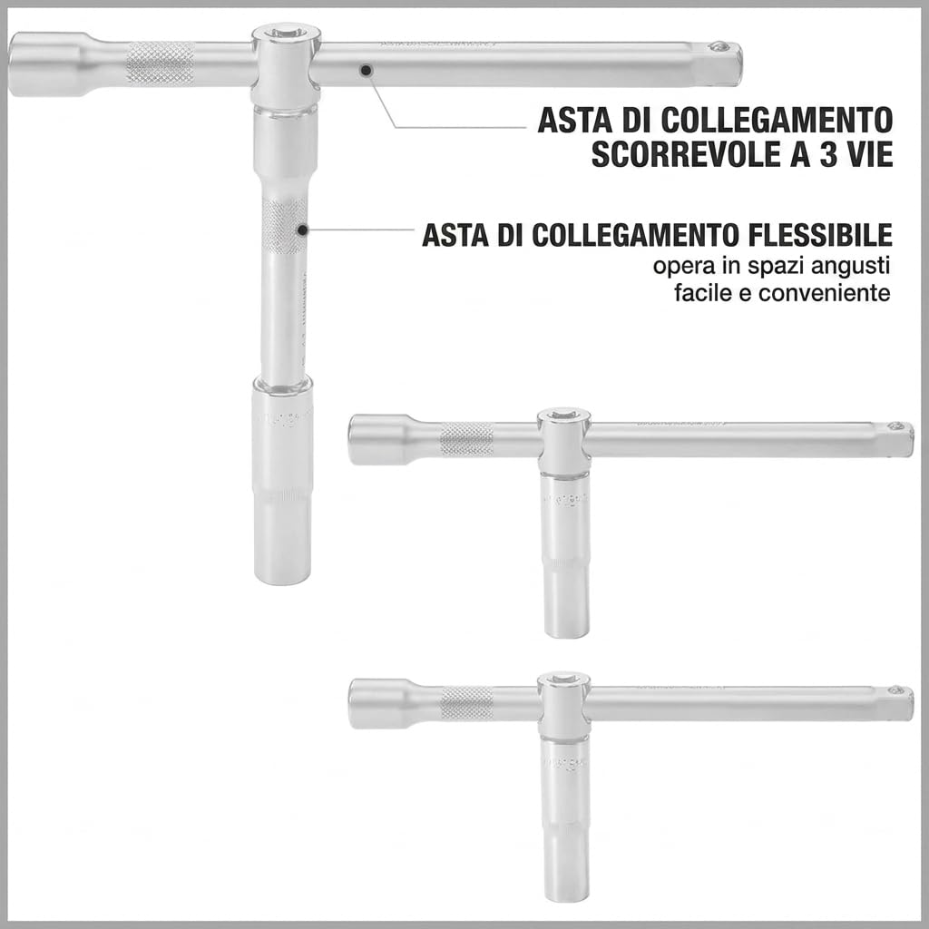 Set Chiavi a Cricchetto 216 Pezzi con Bussole e Accessori, Kit Attrezzi Completo 1/4 3/8 1/2 Pollici con Valigetta, Chiavi per Auto e Officina